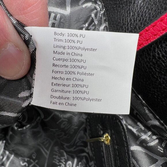 Betsey Johnson NY Satchel Red White Black Rose Quilted Bag Purse *Flaw - Picture 10 of 16